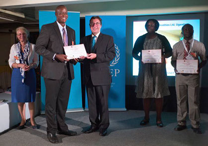 SEED Awards ceremony with winners holding certificates